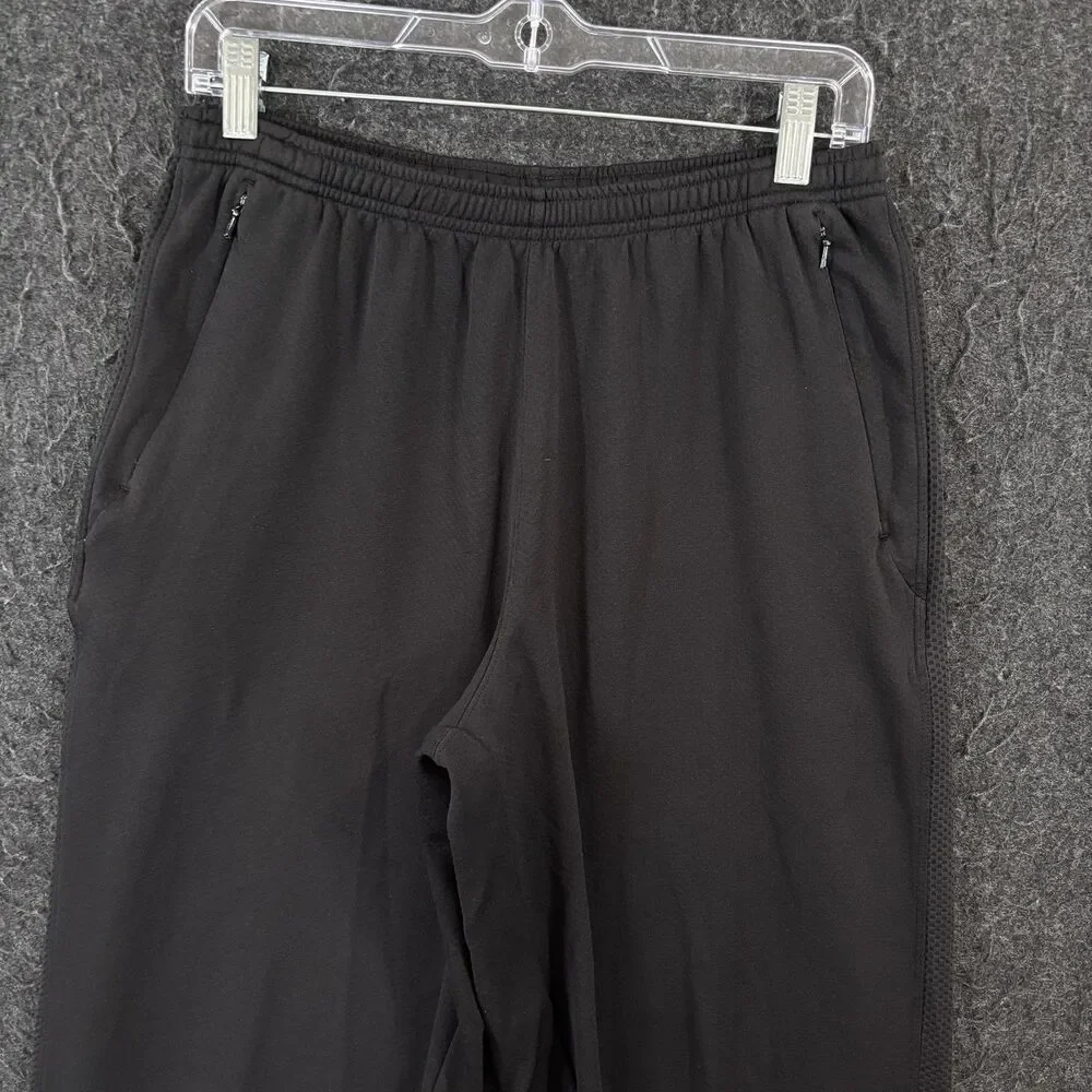 Vintage Nike Track Pants Men's Medium Black Dri-Fit Joggers Zip Pockets Running